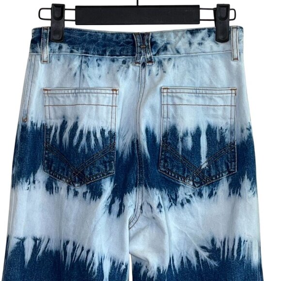 Gerard Darel Tie-Dye Wide-Leg Denim Jeans (High Rise) Size 34 EU, US 2 - Picture 7 of 13